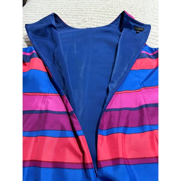 Talbots Sheath Dress Striped Lined Women's Plus Size 18 Blue Pink Red *Tiny Flaw - Picture 8 of 13